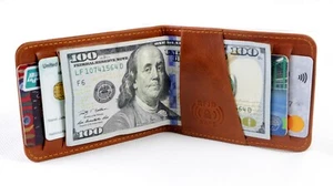 Mens Slim Genuine Leather Wallet Pocket Friendly with Four Card Slots RFID Save - Picture 1 of 40