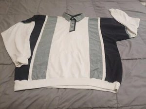 Polo Puritan Para Hombre Blanco Gris Negro Bloque Plaqueta Mangas Largas 2XL - Imagen 1 de 9