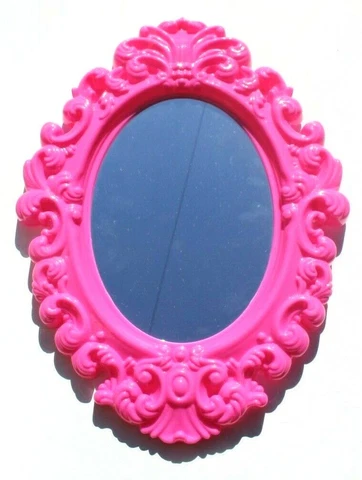 PINK Plastic Shabby Chic / Victorian Decorative Wall Mirror Wall Decoration Cover