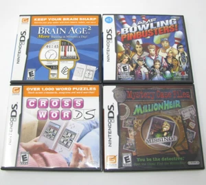 4 DS Games AMF Bowling: Pinbusters Brain Age 2 Cross Words Millionheir No Manual - Picture 1 of 4