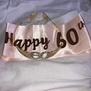 60th Birthday Tiara and Sash Set - Picture 1 of 2