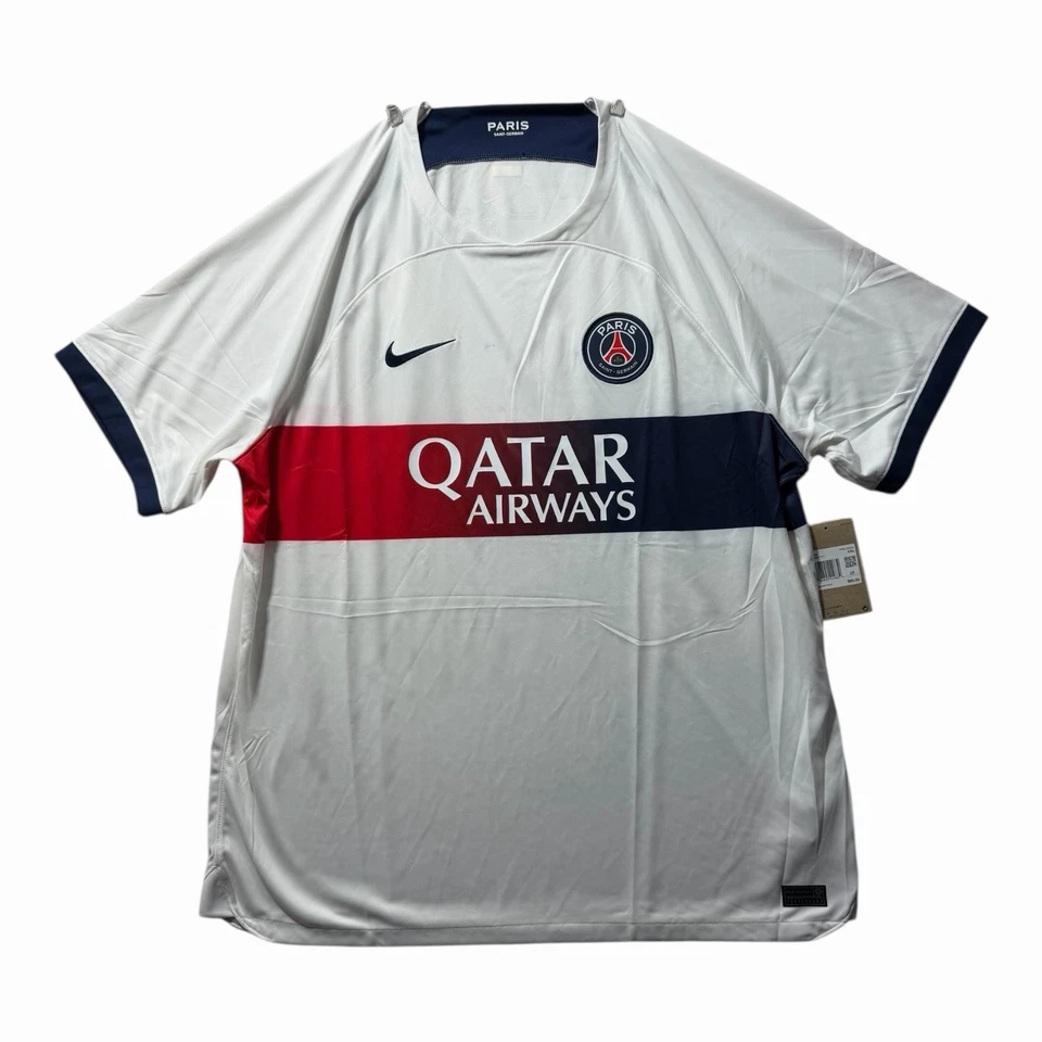 Nike Men Paris Saint-Germain Stadium Away Dri-FIT Jersey White Navy Size XXL 2XL
