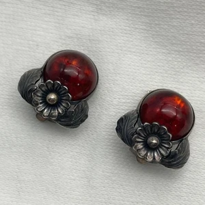 Hermosos Pendientes Ámbar NEFROM en Diseño Flor Nórdica Danesa - Imagen 1 de 7