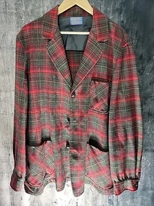 Vintage Pendleton Blazer Mens Large tarta Wool Coat Jacket Shacket USA Unlined  - Picture 1 of 10