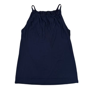 CAbi Navy Blue Rayon Ruched/Gathered Neck Cami Tank - SIZE S - Picture 1 of 7