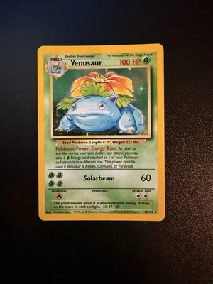 Venusaur Holo Pokemon Card Unlimited Base Set 15/102 Ungraded Raw LP+/NM- - Image 1 of 2