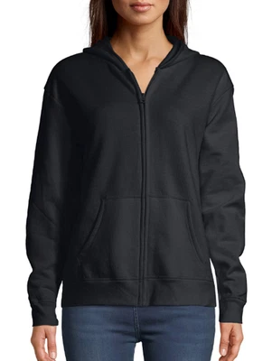 Sudadera con capucha polar con cremallera completa Hanes EcoSmart para mujer - negra talla XXL 925254 Foto 1 de 2