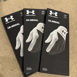 3 For 2 Under Armour Men's Medal Golf Glove Left Medium Large White Black - Picture 1 of 5