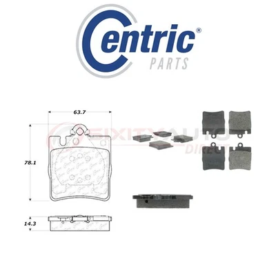 Centric Semi Metallic Brake Pads w Shim for 1996-2002 Mercedes-Benz E320 eh Foto 1 de 4