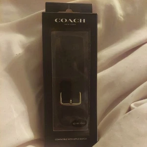 Coach Apple Watch Strap Silicone Band Embossed Logo-BLACK- 42mm/44mm/45mm*New - Zdjęcie 1 z 6