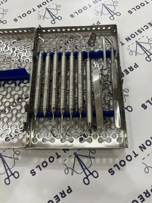 HU FRIEDY Hu-Friedy Dental Composite Instruments Set of 9 PCS with Sterilization Cassette