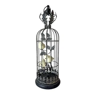 Metal Decorative Bird Cage with Birds Table Decor - Picture 1 of 3