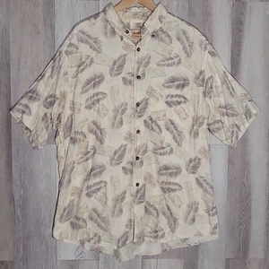 Woolrich Mens XL Vintage Button Up Shirt Short Sleeve Cotton Palm Tree Hawaiian - Picture 1 of 6