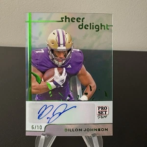 2024 Leaf Pro Set #SD-DJ1 Dillon Johnson R. AUTO Sheer Delight Green #'d /10 - Picture 1 of 2