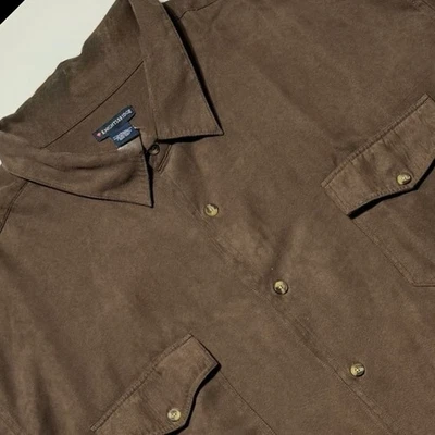 Knightsbridge Hombres Marrón Imitación Gamuza Camisa Chaqueta Talla 4X Ultra Suave Excelente Foto 1 de 4