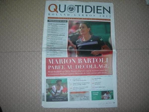 Le Quotidien Officiel Roland Garros 2012 - Mercredi 30 mai 2012 - Picture 1 of 1