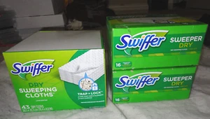 LOT Of 75 GENUINE SWIFFER SWEEPER DRY SWEEPING CLOTHS REFILLS Pads UNSCENTED - Picture 1 of 4