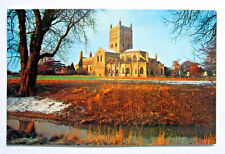 Postcard TEWKESBURY ABBEY from S.E. & RIVER SWILGATE, GLOUCESTERSHIRE (CHAG1-21)