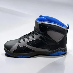 Men's Black and Grey High-Top Sneakers with Blue Accents – Athletic Design - Picture 1 of 5