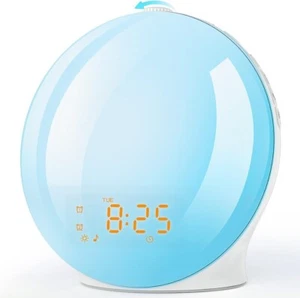 Sunrise Wake Up Light Alarm Clock FM Radio Sunrise and Sunset Simulation - Picture 1 of 13