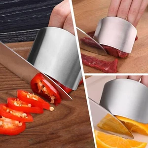 Kitchen Slice Knife Cut Hand Guard Stainless Steel Safe Tool Finger Protector AU - Picture 1 of 7