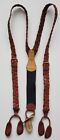 Coach Suspenders Brown Braided Leather Button Adjustable Braces. 