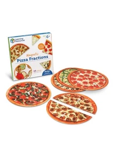 Learning Resources Magnetic Pizza Fraction Set Grades 1+ Math Learning Fun New - Picture 1 of 3