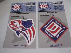 Lucke Strike Lures/ Toby Keith Decal Set Heavy Duty new 2 double packs - Picture 1 of 10
