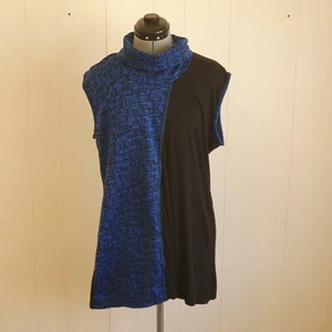 Whispers Women's Size XL Blue & Black Short Sleeve Top AA01 - Picture 1 of 6