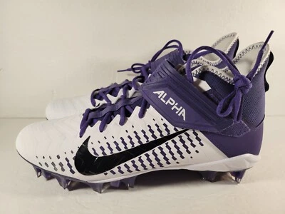 Nike Alpha Menace Pro 2 Mid White/Purple Football Cleats BV3945-104 Mens Size 12 - Image 1 of 4