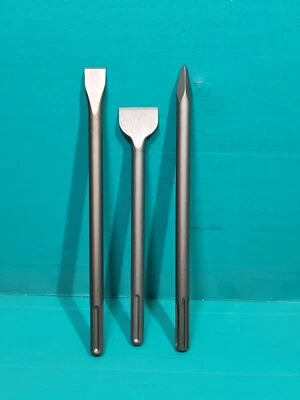 SDS MAX 3pc Chisel Set Hilti TE76 TE706 TE700 TE70 TE60-A36 Breaker drill steels - Image 1 of 3