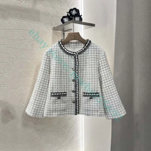 25ss New Women's Tops Woolen Plaid Coats Cloak Jackets SML - Picture 1 of 4