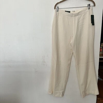 Pantalones rectos de tiro alto LAUREN RALPH LAUREN St. Martin 12P sarga perla nuevos con etiquetas Foto 1 de 4