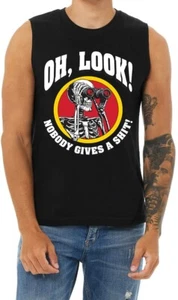Funny Saying Rude T shirt Cut Off Shirts Sleeveless Muscle Tee Men Graphic Tees - Picture 1 of 3