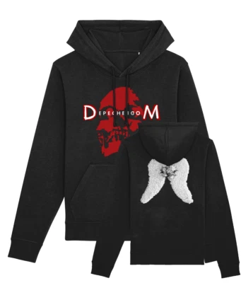 Sudadera con capucha depeche mode 2023-24 calavera roja unisex estampado delantero y trasero Foto 1 de 2