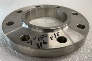 Slip-On Flange 4" Class 150 Flat Face Stainless Steel A/SA182 F316L B16 - Picture 1 of 10