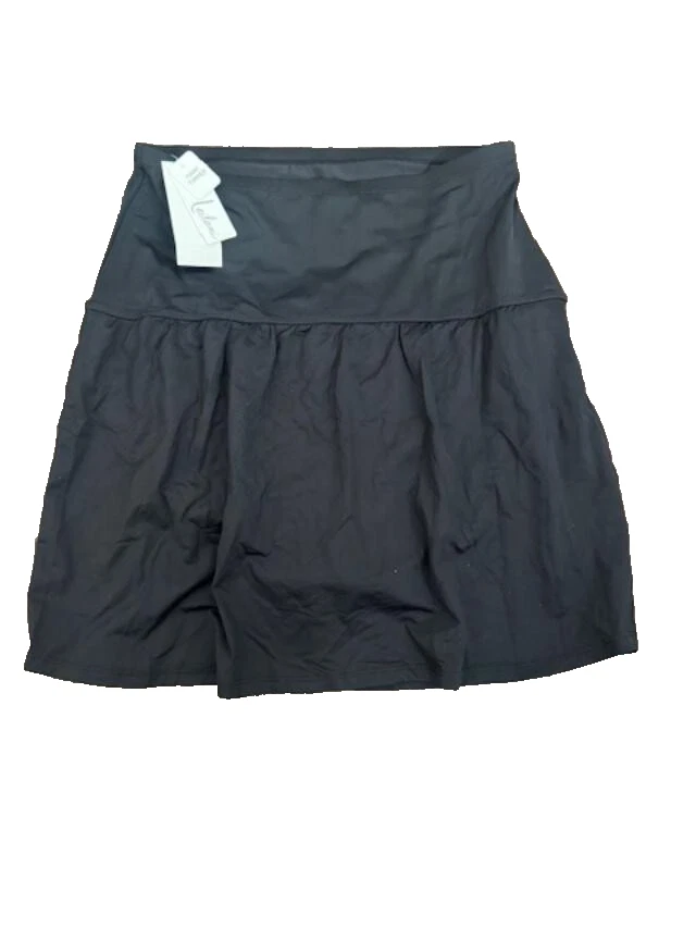 NWT LEILANI tummy control 12 skirtini swimsuit bottom skirt black skort - Image 1 of 3