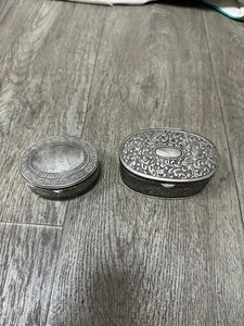 2 x Vintage Silver Plated Trinket Box - 9x3.5x7cm & 11x5x7cm - Picture 1 of 9