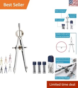 Tragbarer professioneller Geometrie-Kompass - robustes vernickeltes Design für Kunst - Bild 1 von 11