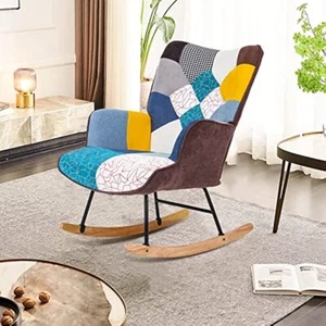 Nursery Glider Rocking Chair Rocker Rocking Accent Seat w High Backrest Armchair - Picture 1 of 6