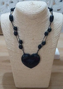 Lola Rose Emilia Necklace Heart Pendant Black Sandstone BN 🖤🖤🖤 - Picture 1 of 11