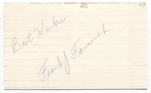 Frank Joseph (Lefty) Fanovich Signed 3x5 Index Card Baseball Autographed  - Picture 1 of 2