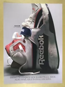 Zapato de baloncesto Reebok The Commitment 1988 anuncio impreso vintage - Imagen 1 de 1