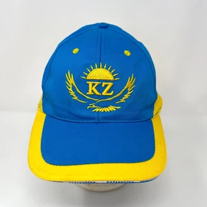 Vintage Kazakhstan Adjustable Blue Yellow Souvenir Hat Cap Embroidered Kazashka - Picture 1 of 10