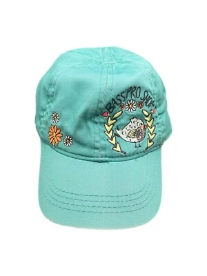 Bass Pro Shops Teal Green Bird & Flowers Toddler Baseball Cap Hat - Image 1 of 4