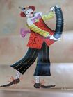 F Duncan Circus Clown Playing An Accordion Canvas Art Print 23" X 27"