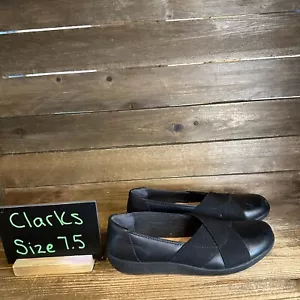 Clarks Medora Jem schwarze Damenschuhe Leder-Slipper Freizeit-Halbschuhe Größe 7,5M - Bild 1 von 5