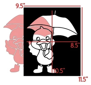 9.5"x11.5" Clear Plastic Stencil - Duck Ducky Duckling (RO619) - Picture 1 of 2