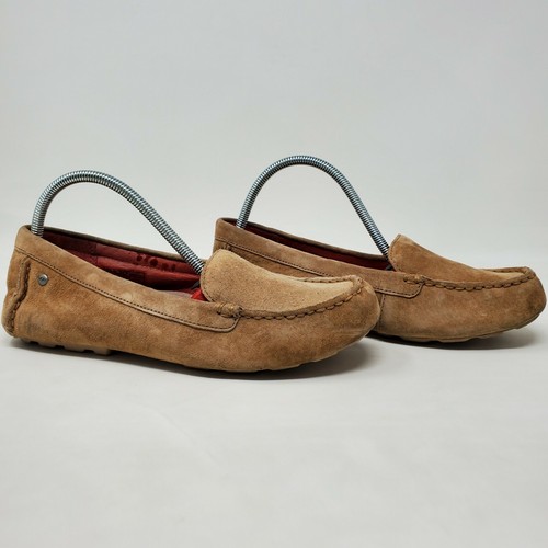 UGG MILANA MOCASSINI IN PELLE MARRONE CASTAGNO SCARPE DONNA TAGLIA 6 (1016766)