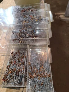 Lot 3 lbs Vintage Resistors - Lots different ohms, colors from repair shop - Picture 1 of 6